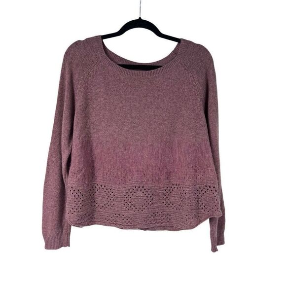 Anthropologie‎ Troubador Mauve Soft Viscose Wool Blend Sweater Sz L women’s - Picture 1 of 8